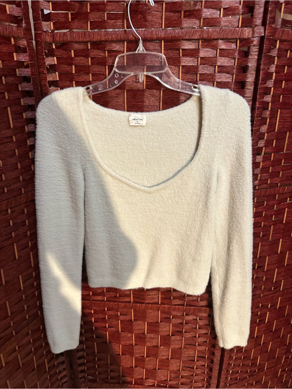 Wilfred Cream Scoop-Neck Textured Knit Sweater